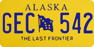 AK license plate GEC542