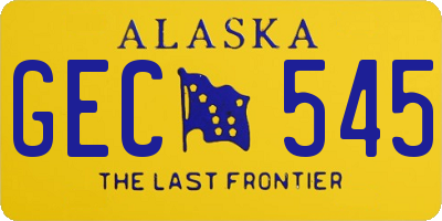 AK license plate GEC545