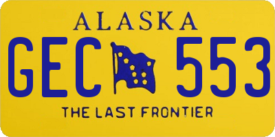 AK license plate GEC553