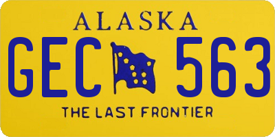 AK license plate GEC563