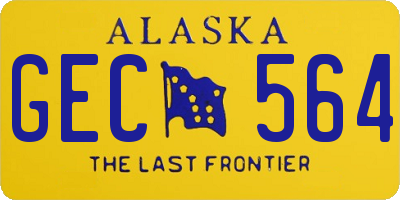 AK license plate GEC564