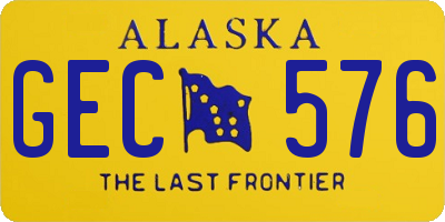 AK license plate GEC576