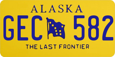 AK license plate GEC582