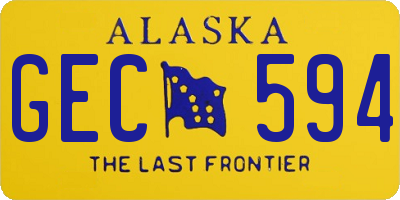 AK license plate GEC594