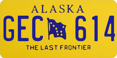 AK license plate GEC614