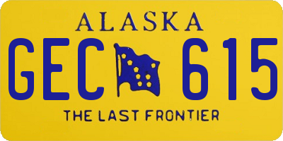 AK license plate GEC615