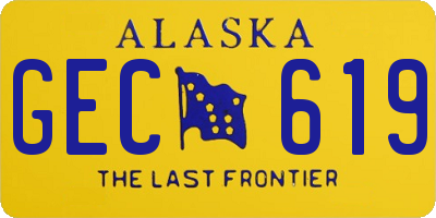 AK license plate GEC619
