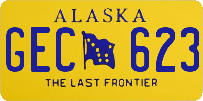 AK license plate GEC623