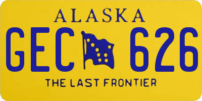 AK license plate GEC626