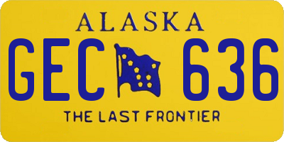 AK license plate GEC636