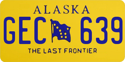 AK license plate GEC639
