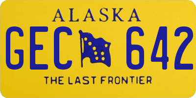 AK license plate GEC642