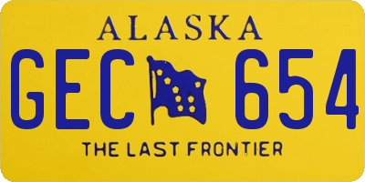 AK license plate GEC654