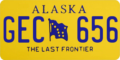 AK license plate GEC656