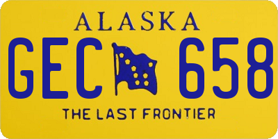 AK license plate GEC658