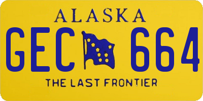 AK license plate GEC664
