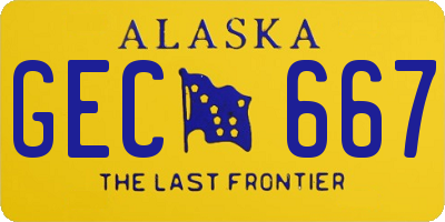 AK license plate GEC667