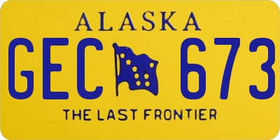 AK license plate GEC673