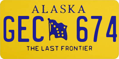 AK license plate GEC674