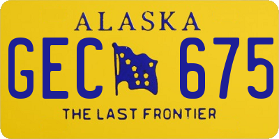 AK license plate GEC675