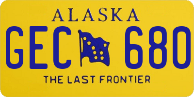 AK license plate GEC680