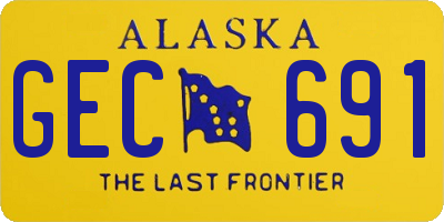 AK license plate GEC691