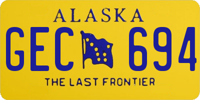 AK license plate GEC694