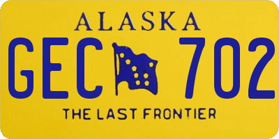 AK license plate GEC702