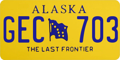 AK license plate GEC703