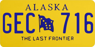 AK license plate GEC716