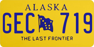 AK license plate GEC719