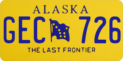 AK license plate GEC726