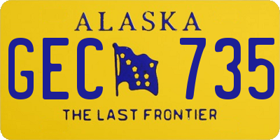 AK license plate GEC735