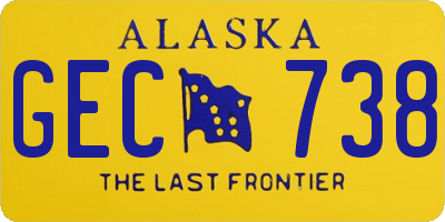 AK license plate GEC738