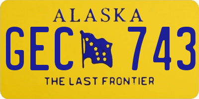 AK license plate GEC743