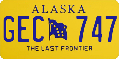 AK license plate GEC747