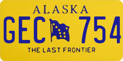 AK license plate GEC754