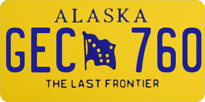 AK license plate GEC760