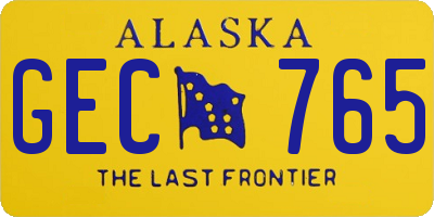 AK license plate GEC765