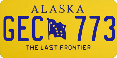 AK license plate GEC773