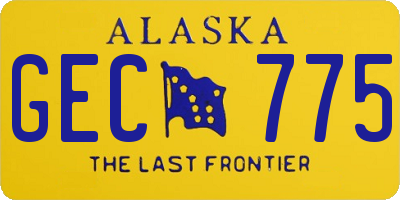 AK license plate GEC775