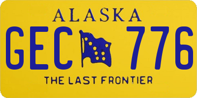 AK license plate GEC776
