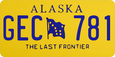 AK license plate GEC781