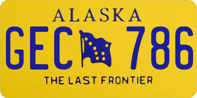 AK license plate GEC786