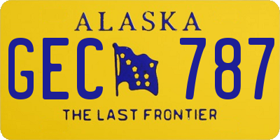 AK license plate GEC787