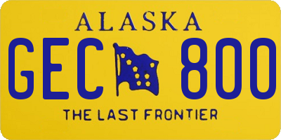 AK license plate GEC800