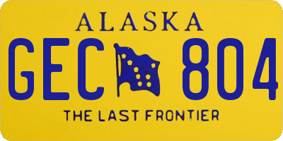 AK license plate GEC804