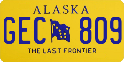 AK license plate GEC809