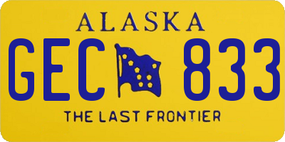 AK license plate GEC833