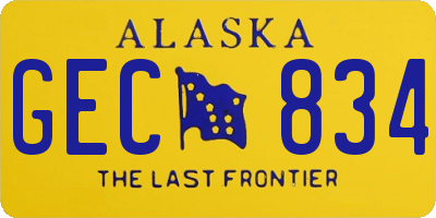 AK license plate GEC834
